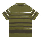 AMIRI Striped Pointelle-Knit Polo Shirt