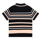AMIRI Striped Pointelle-Knit Polo Shirt