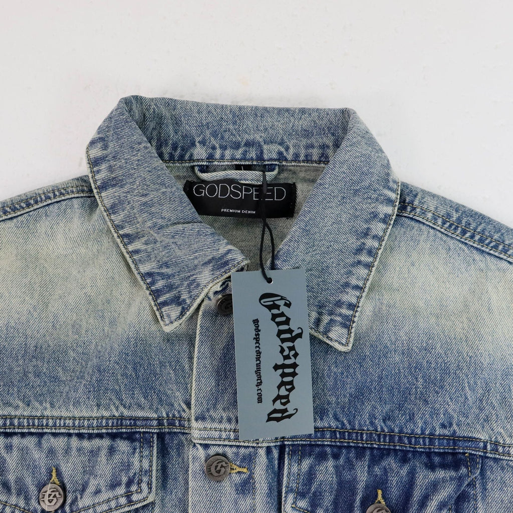Godspeed Embroidered Letter Denim Jacket