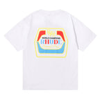 RHUDE micro-label wheat ear letter printing t-shirt