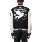 AMIRI logo patch varsity bomber jacket Black