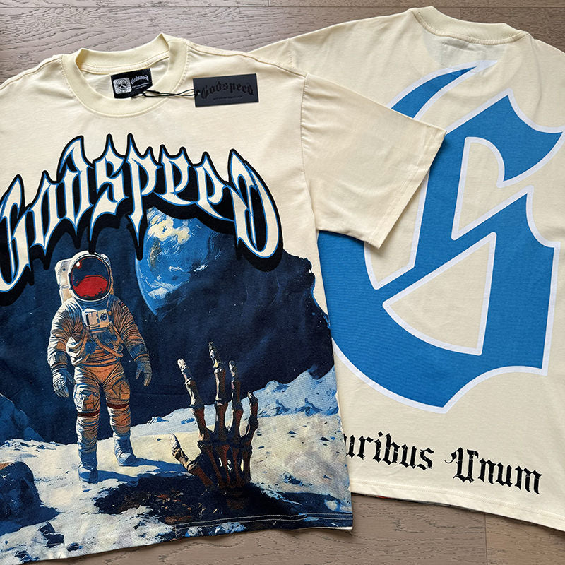 GODSPEED Astronaut Meets Skeleton Hand T-shirt